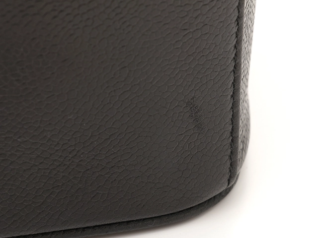 CHANEL シャネル ココマーク 2way横型バニティ ブラック/ゴールド金具 キャビア【431】Y