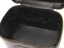 CHANEL シャネル ココマーク 2way横型バニティ ブラック/ゴールド金具 キャビア【431】Y