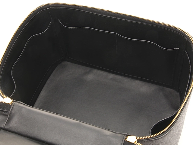 CHANEL シャネル ココマーク 2way横型バニティ ブラック/ゴールド金具 キャビア【431】Y