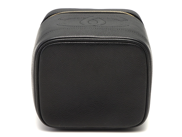 CHANEL シャネル バニティバッグ 縦型バニティ ブラック/ゴールド金具 キャビア A01998【472】YY