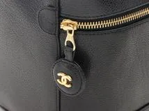 CHANEL シャネル バニティバッグ 縦型バニティ ブラック/ゴールド金具 キャビア A01998【472】YY