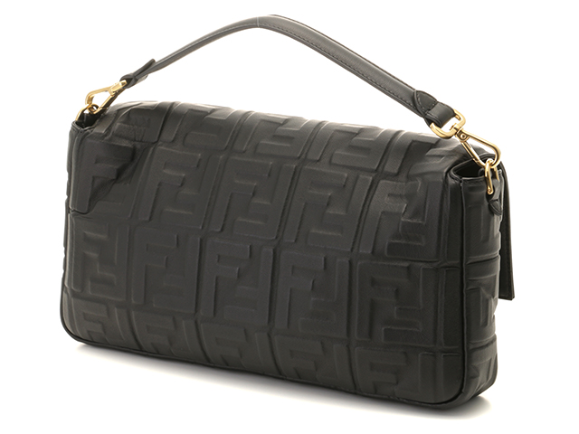 Fendi ショルダーバッグ ブラック/イエロー　ズッカ FENDI フェンディ ショルダーバッグ ズッカバゲットラージ