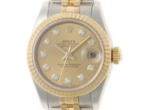M番2008年8月　ROLEX　ロレックス　デイトジャスト　179173G　イエローゴールド/ステンレス　10Pダイヤ　レディース　自動巻き2148103872242【432】