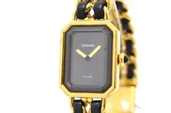 CHANEL シャネル プルミエールL H0001 GP/レザー ブラック文字盤