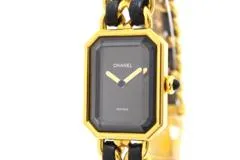 CHANEL シャネル プルミエールL H0001 GP/レザー ブラック文字盤