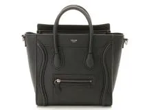 CELINE セリーヌ ラゲージ ナノショッパー ブラック レザー