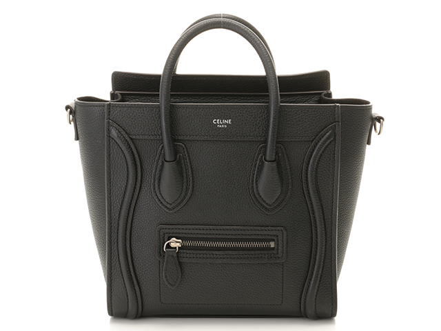 CELINE セリーヌ ラゲージ ナノショッパー ブラック レザー