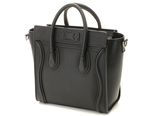 CÉLINE ブラック /ラゲージナノ/ショルダーストラップ付 セリーヌ CELINE ラゲージ ナノ バッグ ブラック ストラップ付き
