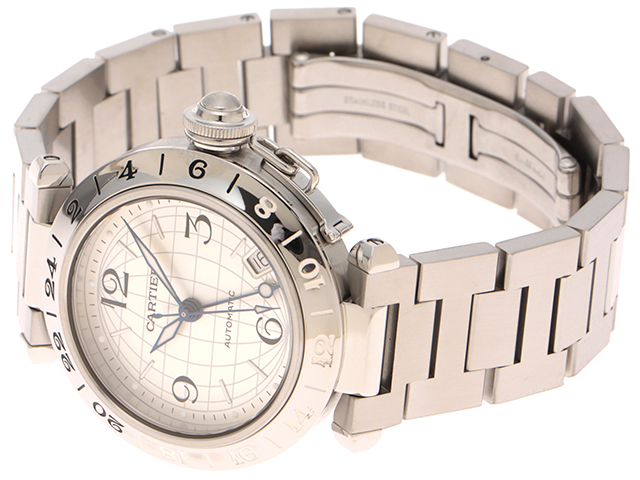 Cartier カルティエ 時計 パシャC メリディアンGMT シルバー