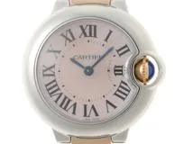Cartier カルティエ 腕時計 2012年並行品 バロンブルー 28ｍｍ W6920034 K18ピンクゴールド/スティール ピンクシェル文字盤 クォーツ【472】SJ