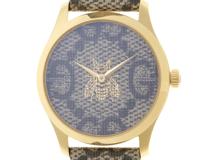 GUCCI グッチ 腕時計 Gタイムレス 126.4 GP/カワ ベージュ文字盤 クォーツ【472】UH