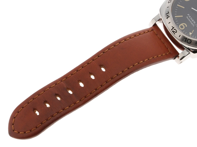 PANERAI パネライ 腕時計 1999年並行品 ルミノールGMT PAM00023 ステンレススティール/革 ブラック文字盤 自動巻き【472】SJ