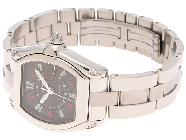 CARTIER カルティエ ロードスター LM ブラック ステンレス W62002V3 メンズ 自動巻き 2148103873331 【432】