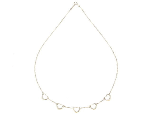 ティファニーこーた TIFFANY&CO ティファニー 5連オープンハート ネックレス/SV/3.8g