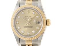 A番　ROLEX　ロレックス　デイトジャスト 新10P　79173G　SS×YG　シャンパン　自動巻き　2148103873508　【437】
