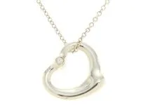 TIFFANY&CO ティファニー オープンハートネックレス SV 2PD 約