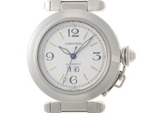 Cartier　カルティエ　パシャC　ビッグデイト　SS　ホワイト文字盤　W31044M7　自動巻き　オートマチック　メンズ腕時計【431】