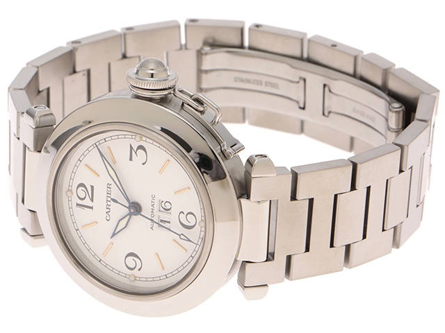 Cartier カルティエ パシャ ドゥ カルティエ ビッグデイト 自動巻き時計 カルティエ CARTIER パシャC ホワイト ビッグデイト W31055M7
