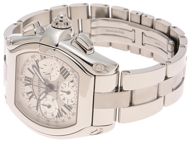 Cartier  カルティエ　ロードスター クロノグラフ XL　W62006X6　SS　シルバー　メンズ　自動巻き2148103874857【432】