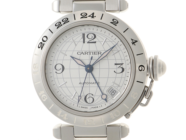 Cartier カルティエ パシャC メリディアン GMT シルバー文字盤 自動