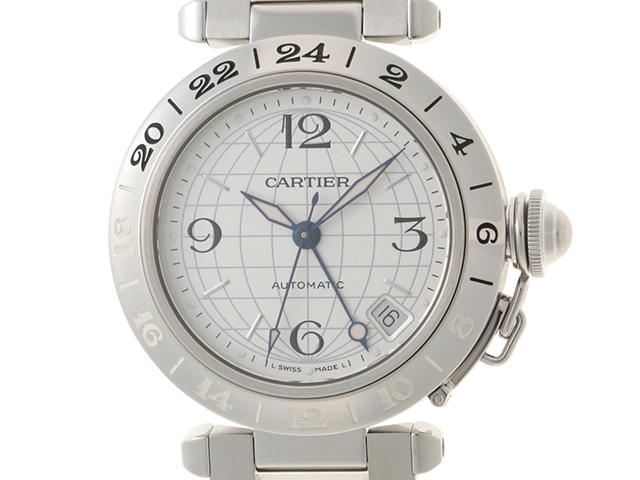 Cartier カルティエ パシャC メリディアン GMT シルバー文字盤 自動