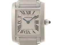 Cartier カルティエ 時計 タンクフランセーズ SM W51008Q3 アイボリー ステンレススチール レディース クオーツ 研磨済み