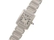Cartier カルティエ 時計 タンクフランセーズ SM W51008Q3 アイボリー ステンレススチール レディース クオーツ 研磨済み
