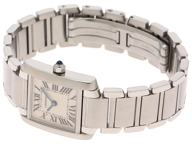 Cartier カルティエ 時計 タンクフランセーズ SM W51008Q3 アイボリー ステンレススチール レディース クオーツ 研磨済み