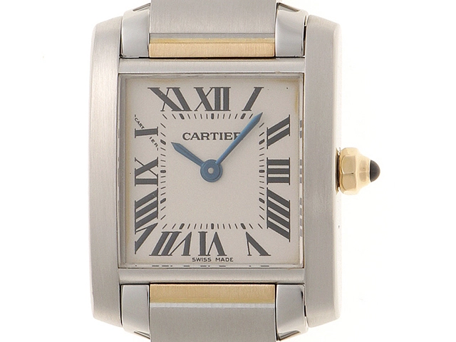 Cartier カルティエ タンクフランセーズSM W51007Q4 K18/SS ホワイト文字盤 女性用クオーツ時計【473】