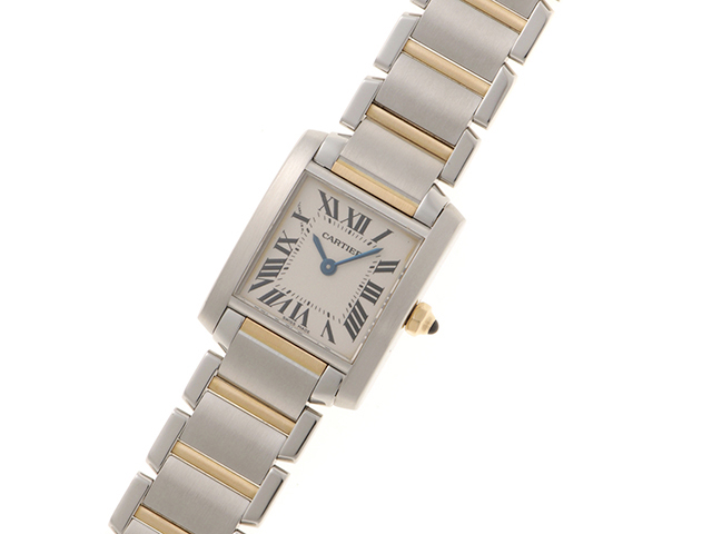 Cartier カルティエ タンクフランセーズSM W51007Q4 K18/SS ホワイト