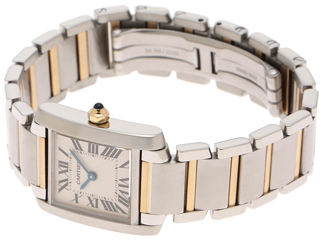 Cartier カルティエ タンクフランセーズSM W51007Q4 K18/SS ホワイト文字盤 女性用クオーツ時計【473】