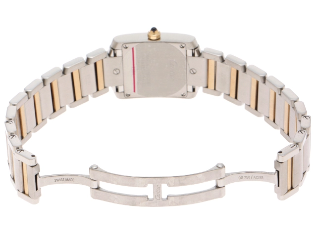 Cartier カルティエ タンクフランセーズSM W51007Q4 K18/SS ホワイト文字盤 女性用クオーツ時計【473】