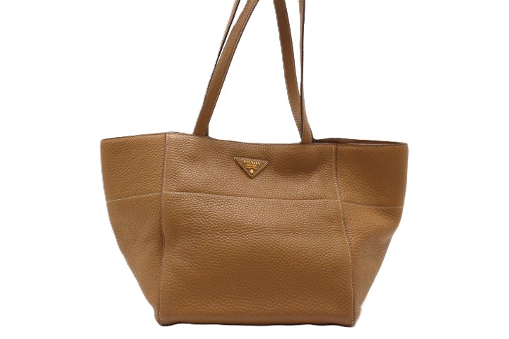 PRADA プラダ トートバッグ ベージュ レザー 【460
