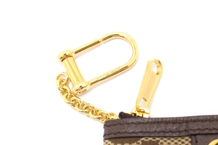 美品 GUCCIグッチ ジャンボGG コインケース チェーンつき ブラウン GUCCI グッチ ジャンボGG コインケース キーリング付き 671722