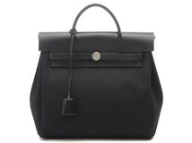 HERMES エルメス リュック エールバッグアドPM ブラック/シルバー金具 キャンバス/カーフ □E刻印(2001年頃) 替えバッグ【472】YY