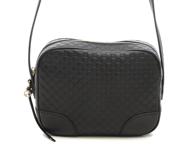 GUCCI グッチ マイクログッチシマ ショルダーバッグ ブラック