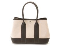 HERMES エルメス ハンドバッグ ネオ・ガーデン23 ナチュラル/エベンヌ/シルバー金具 キャンバス/カーフ W刻印(2024年頃) 新品同様【472】YY