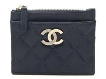CHANEL ネイビー キャビアクラシック ゴールドCC カード財布 CHANEL シャネル マトラッセ ココマーク コインカードケース