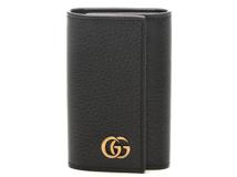 GUCCI 　グッチ　ダブルＧＧ　６連キーケース　ブラック　ＧＰ　レザー【471】AY