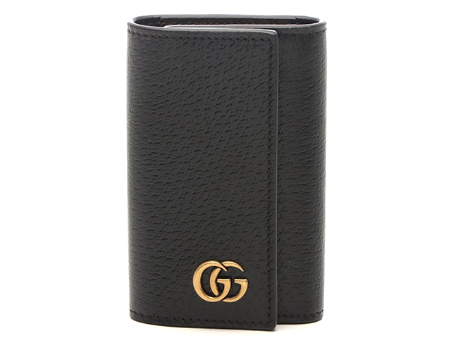GUCCI グッチ ダブルGG 6連キーケース ブラック GP レザー