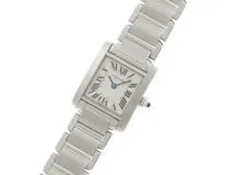 Cartier カルティエ レディース クオーツ タンクフランセーズSM W51008Q3 シルバー文字盤 SS【472】HK