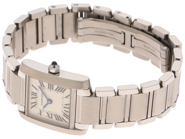 Cartier カルティエ レディース クオーツ タンクフランセーズSM W51008Q3 シルバー文字盤 SS【472】HK