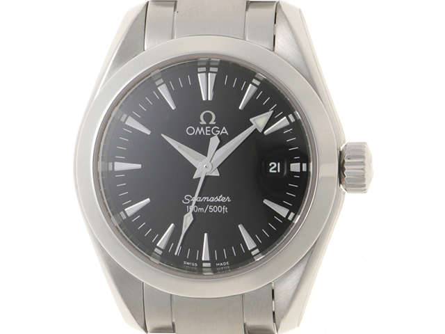 【新品電池】075 オメガ シーマスター アクアテラ レディース 高級 デイト SEAMASTER オメガ OMEGA レディース 時計 AQUA TERRA