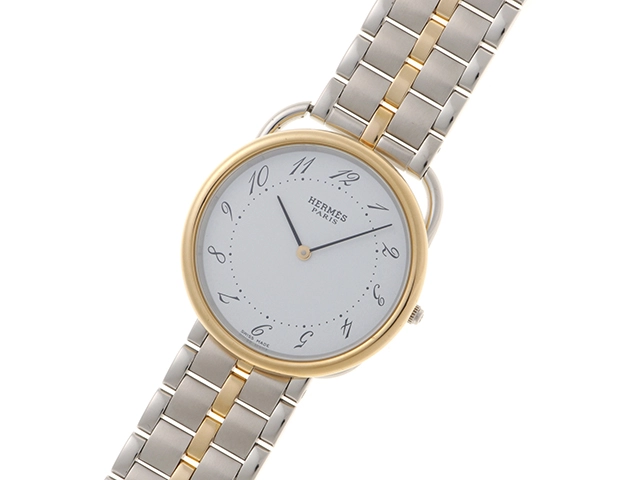 HERMES　エルメス　アルソーコンビ　AR4.720　ステンレススチール/ゴールドメッキ　クォーツ　メンズ　腕時計　F