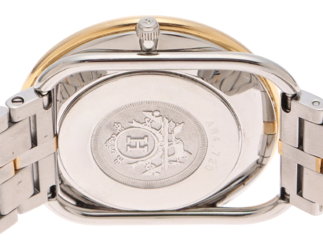 HERMES　エルメス　アルソーコンビ　AR4.720　ステンレススチール/ゴールドメッキ　クォーツ　メンズ　腕時計　F