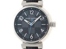 LOUIS VUITTON　ルイ・ヴィトン　時計　タンブール グラフィットGM　QA073　クォーツ　ステンレス/革　SS/革　メンズ　ダミエ・グラフィット　2148103879715【207】