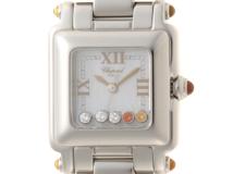 Chopard　ショパール　ハッピースポーツ　スクエア　27/8893-30　ステンレススチール　シェル文字盤　クォーツ　レディース　腕時計　Ｋ