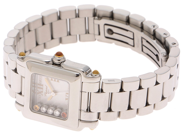 Chopard ショパール ハッピースポーツ スクエア 27/8893-30 ステンレススチール シェル文字盤 クォーツ レディース 腕時計 K