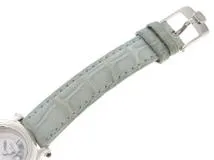 Chopard　ショパール　ハッピースポーツ　27/8245-23　ステンレススチール　レザーベルト　ホワイト文字盤　クォーツ　レディース　腕時計　K