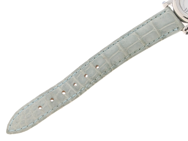 Chopard　ショパール　ハッピースポーツ　27/8245-23　ステンレススチール　レザーベルト　ホワイト文字盤　クォーツ　レディース　腕時計　K